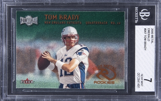 2000 Metal Emerald #267 Tom Brady Rookie Card - BGS NM 7